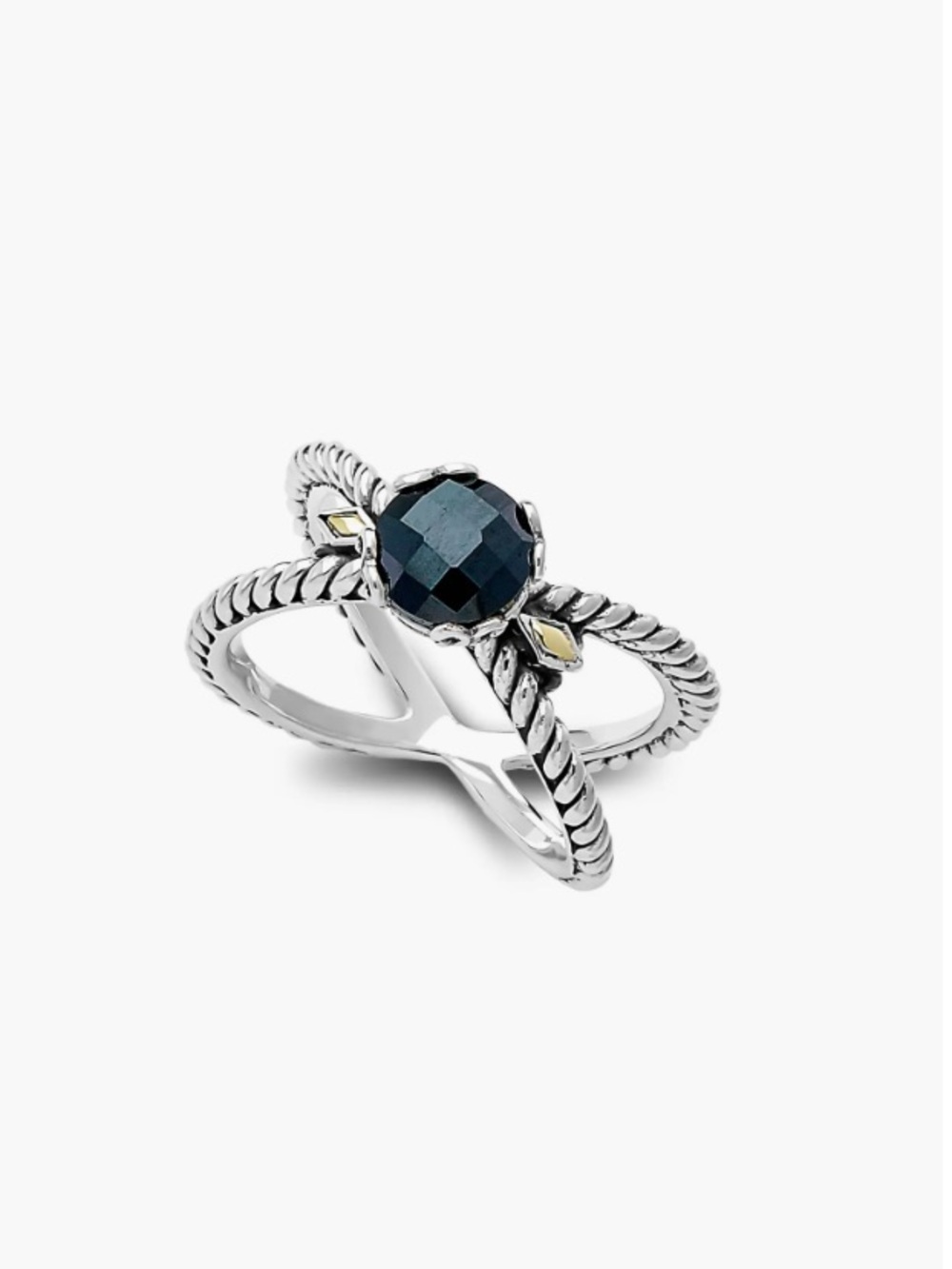 Samuel B. Stone X-Rope Ring with Silver and Gold Accents